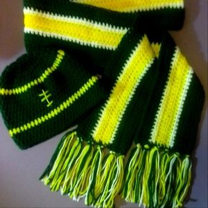 Handmade Green Bay Packers Hat and Scarf